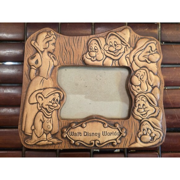 Disney Other - Vintage 1970s Disney World Snow White And The Seven Dwarfs Photo Frame 3.5"x5"